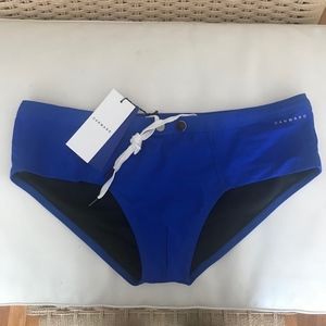 Dan Ward Swimwear - Long Lycra Brief - Blue